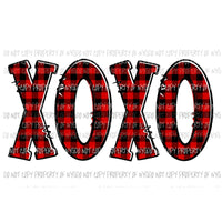 XOXO #5 red plaid Sublimation transfers Heat Transfer