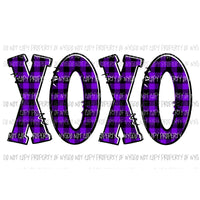 XOXO #6 blue plaid Sublimation transfers Heat Transfer