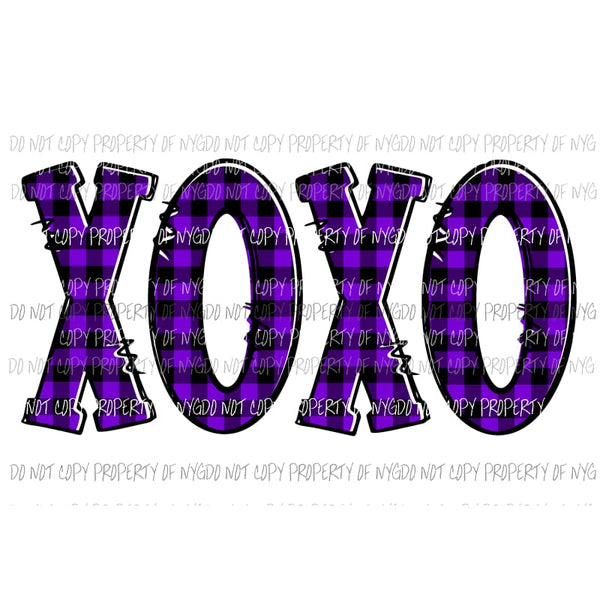 XOXO #6 blue plaid Sublimation transfers Heat Transfer