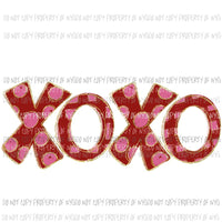 XOXO gold red pink hearts Sublimation transfers Heat Transfer