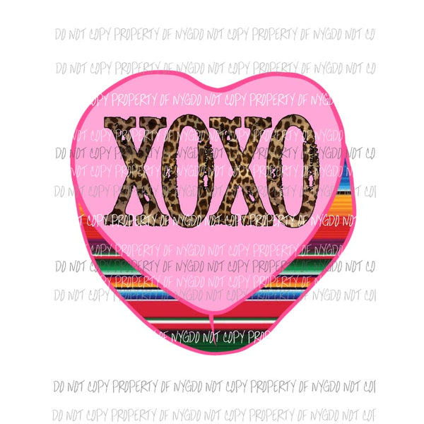 XOXO Leopard Serape Conversation Heart Sublimation transfers Heat Transfer