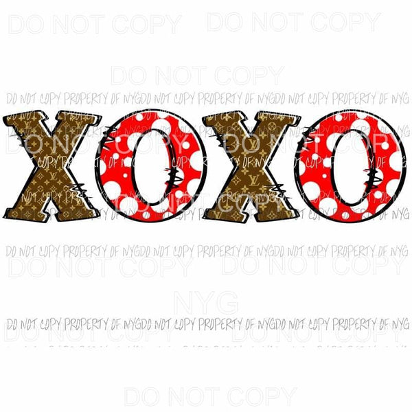 XOXO LV #1 louis vuitton red circles Sublimation transfers Heat Transfer