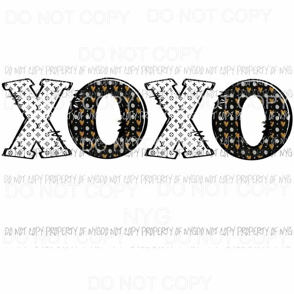 XOXO LV #3 louis vuitton gold hearts Sublimation transfers Heat Transfer