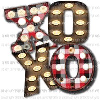 XOXO Marquee red black plaid Sublimation transfers Heat Transfer