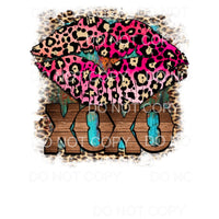 XOXO Pink Leopard Lips Sublimation transfers - Heat Transfer