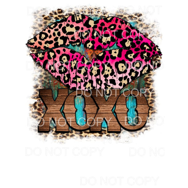 XOXO Pink Leopard Lips Sublimation transfers - Heat Transfer