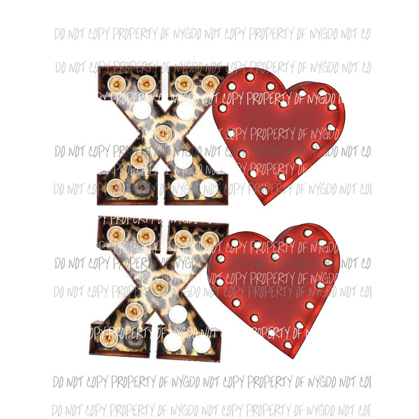 XOXO stacked marquee Sublimation transfers Heat Transfer