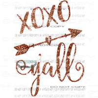 XOXO yall Rose Gold Sublimation transfers valentines day love Heat Transfer