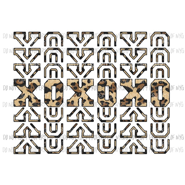 XOXOXO Leopard mirrored image Sublimation transfers Heat Transfer