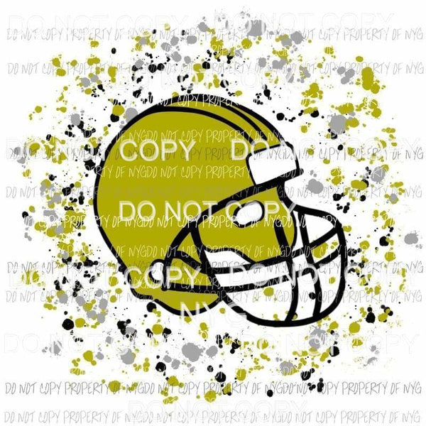 Yellow Gold football helmet Sublimation transfers Heat Transfer