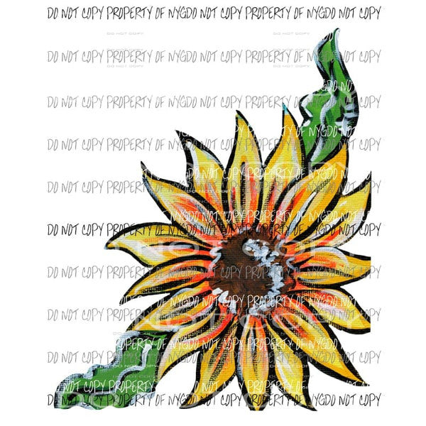 Yellow Orange Sunflower Sublimation transfers Heat Transfer