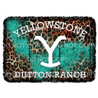 Yellowstone Dutton Ranch Leopard Teal Sublimation transfers 