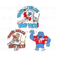 yeti chiefs kelce set of 3 transfers Sublimation transfers -